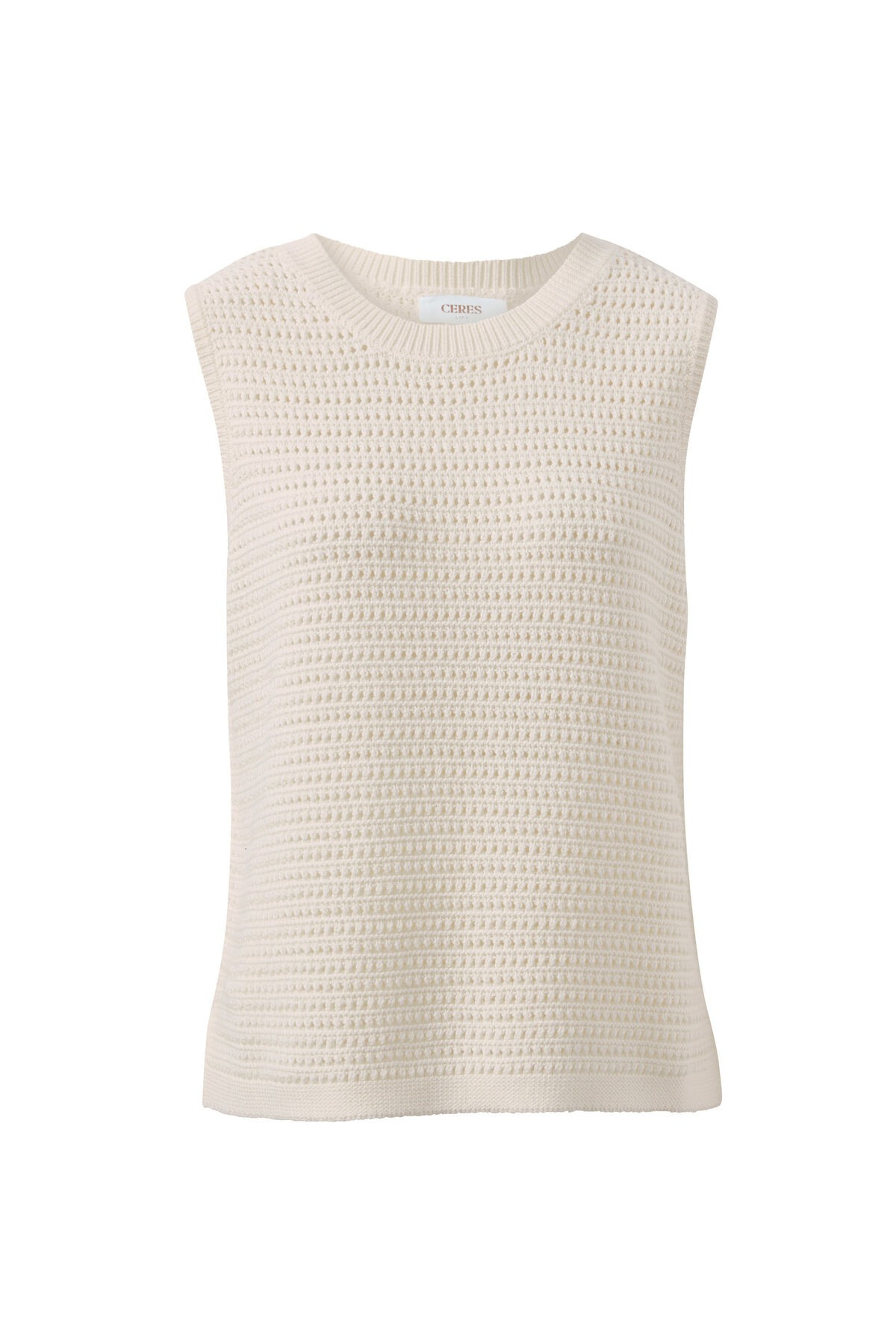 Ceres Life Maddy Mesh Knit Tank - Milk