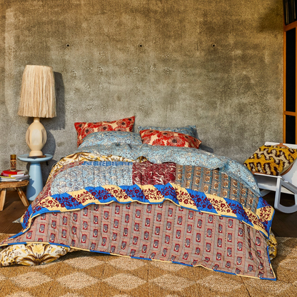 Sage & Clare Clarice Patchwork Bedcover - Azure