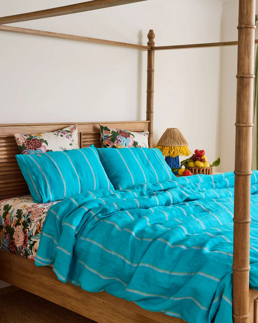 Kip and Co Aegean Stripe Linen Bedding