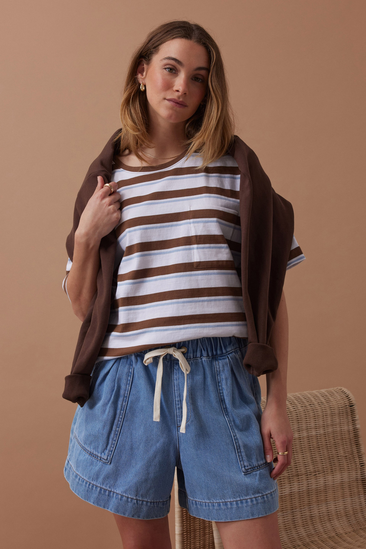 Ceres Life Relaxed Darcy Everyday Short - Mid Blue Wash