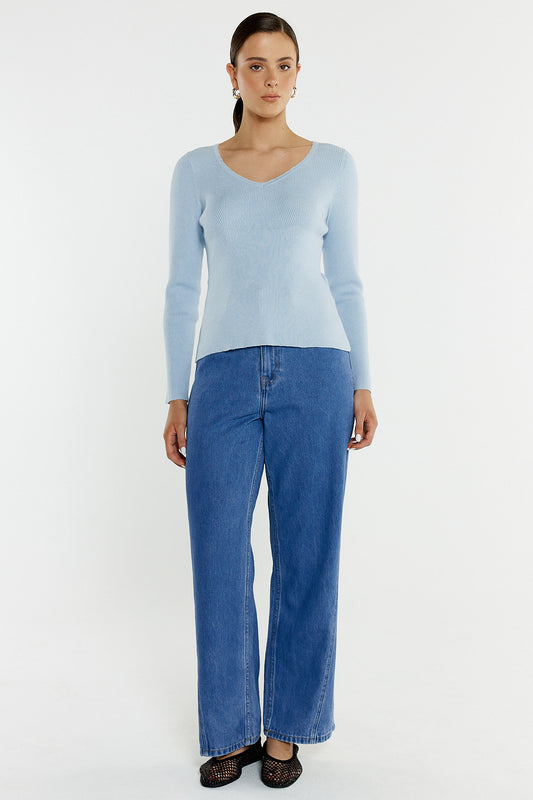 Sass Nuala Wide Leg Jean - Classic Blue Wash