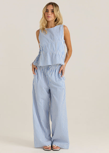 Sass Aziza Pant - Blue/White Stripe