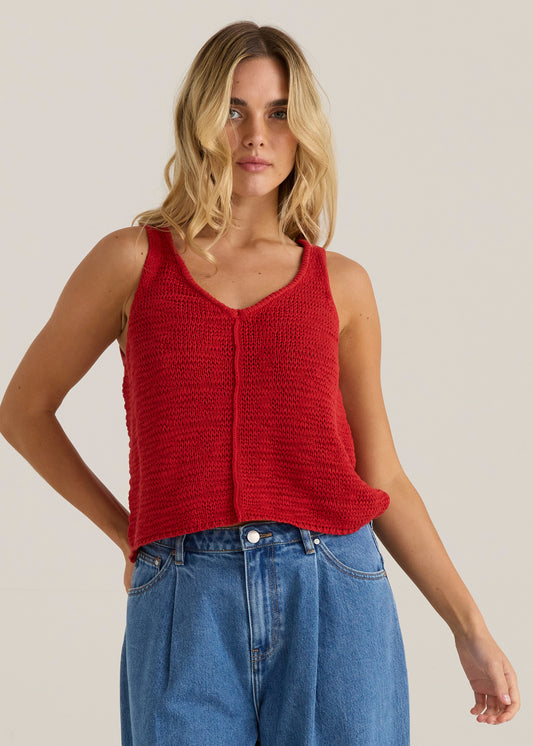 Sass Penn Knit Top - Rust Red