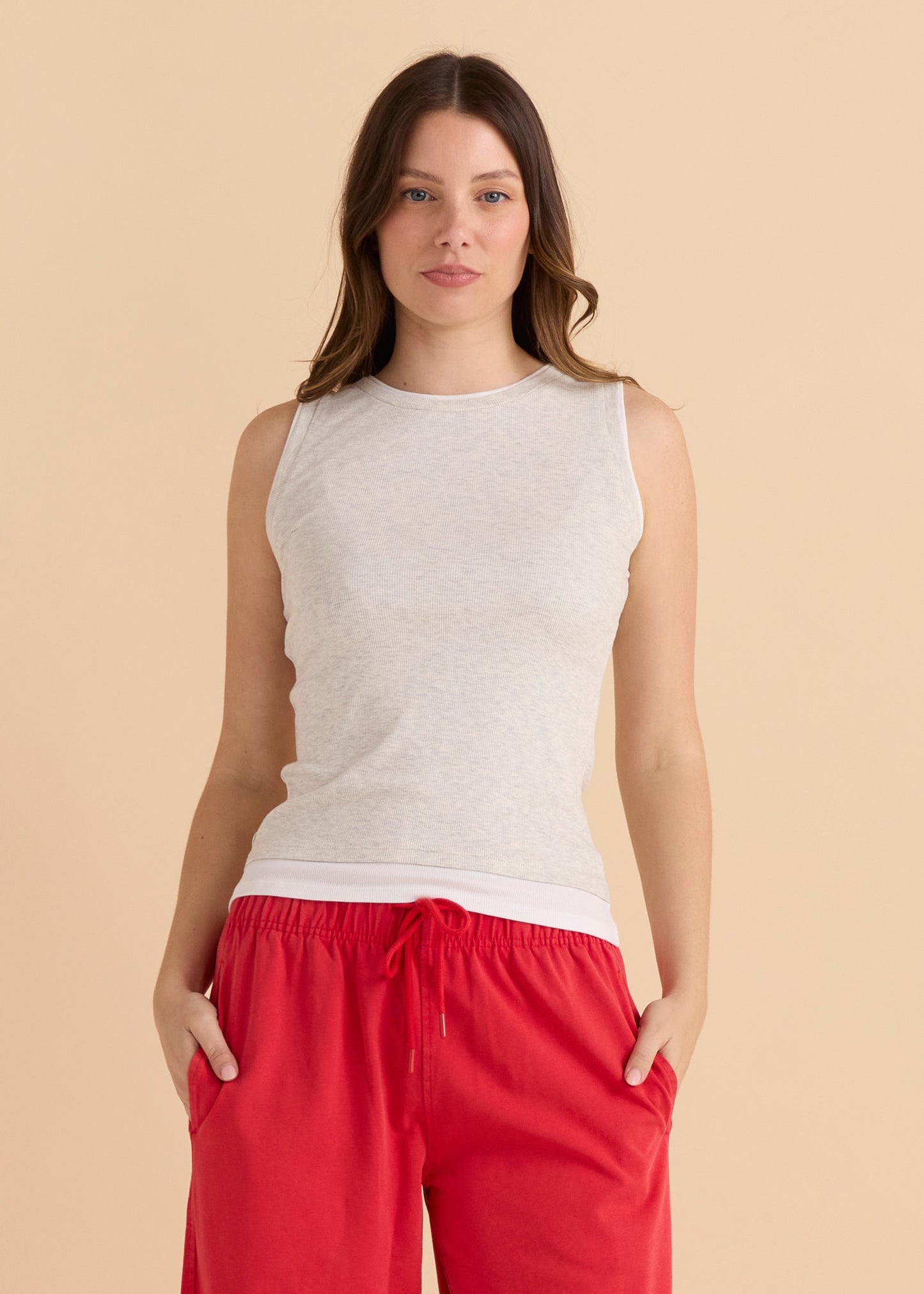 Betty Basics Thea Tank Top - Grey Marle
