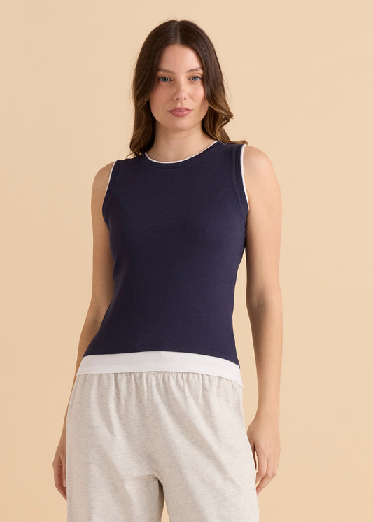 Betty Basics Thea Tank Top - Navy