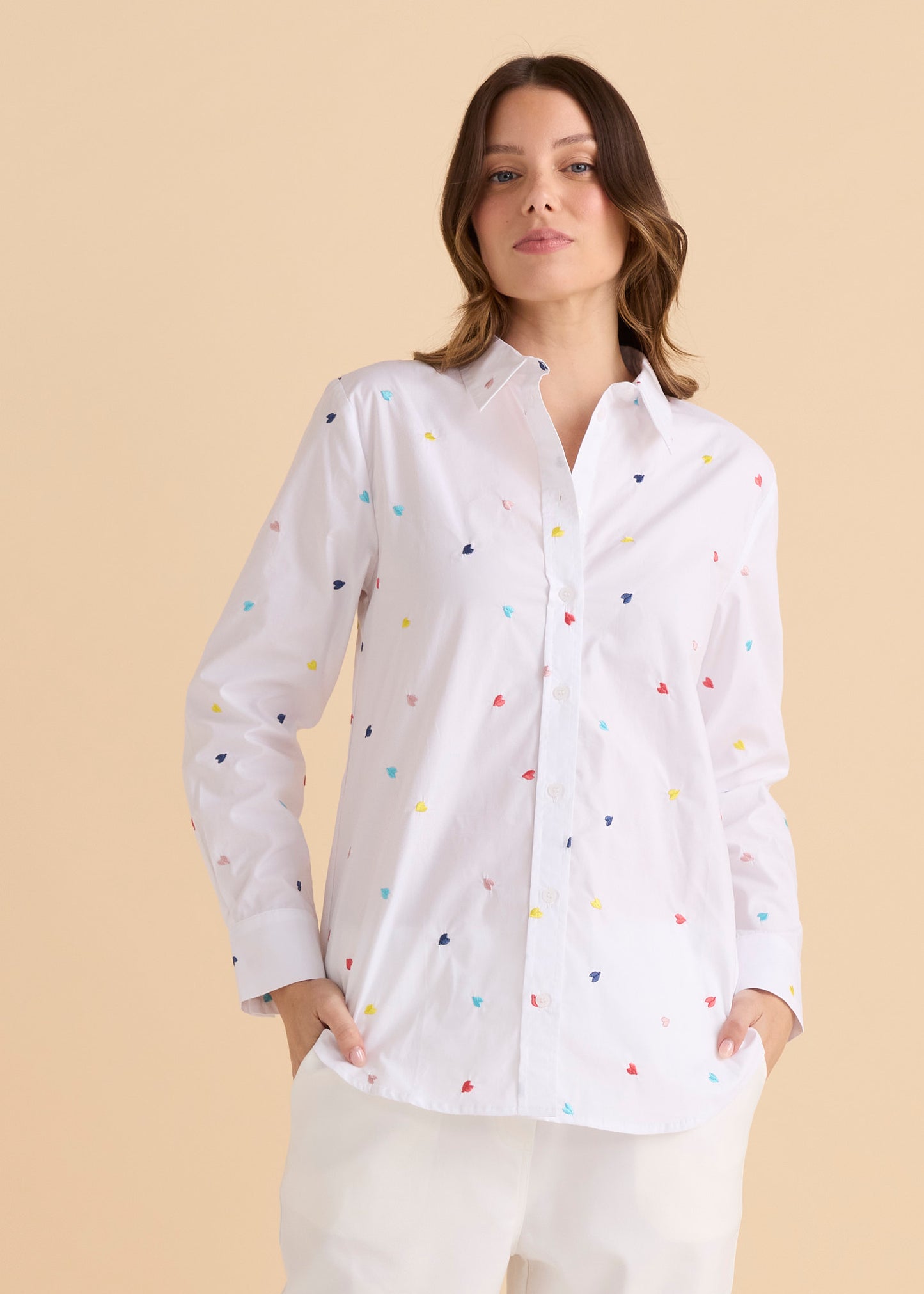Betty Basics Reid Shirt Rainbow Heart