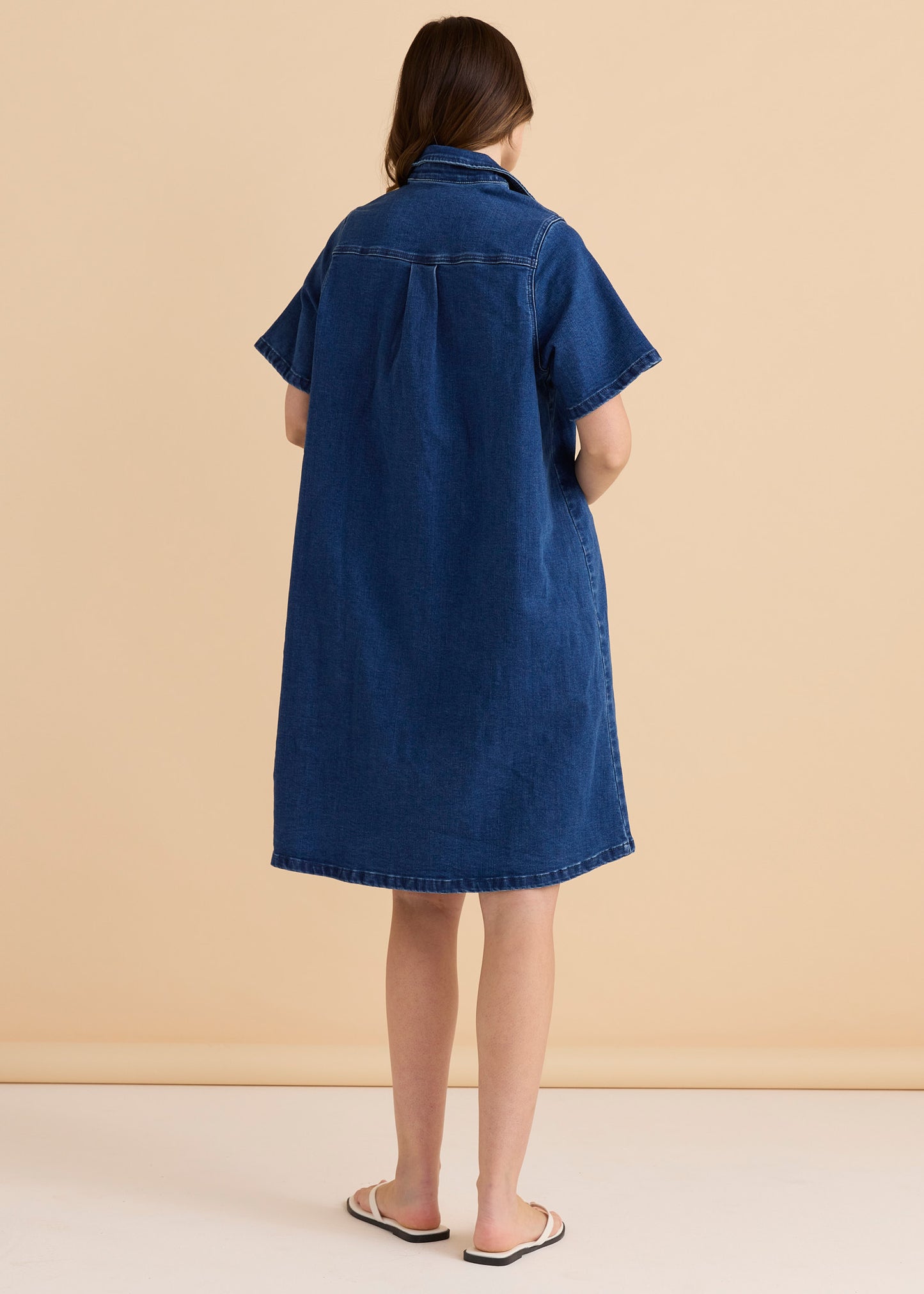 Betty Basics Shift Denim Shirt Dress