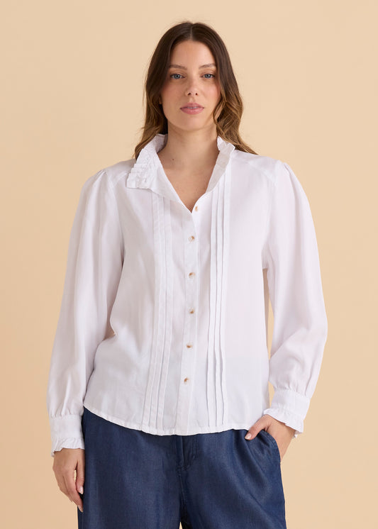 Betty Basics Lucille Lyocell Pleated Shirt