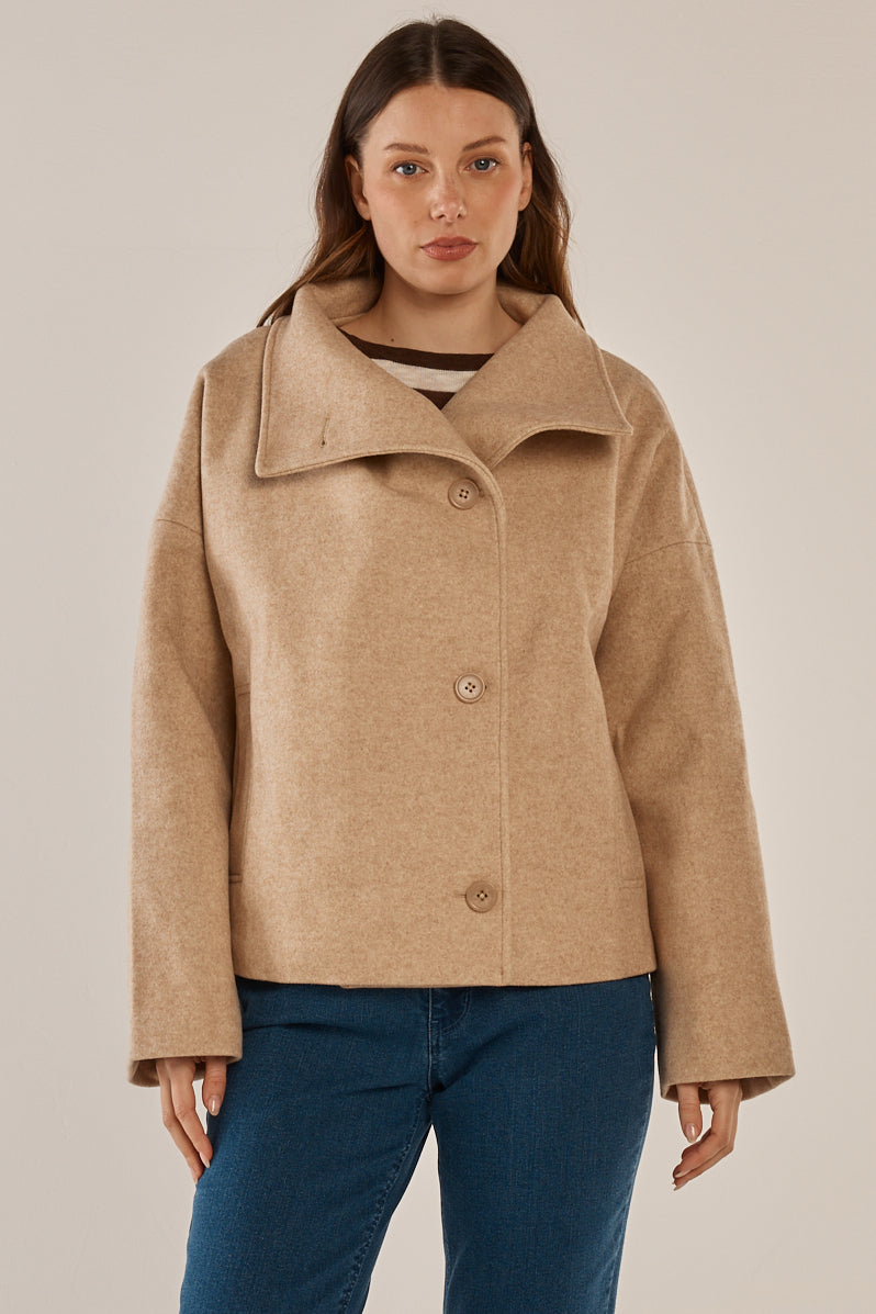 Betty Basics Prue Pea Coat - Cream