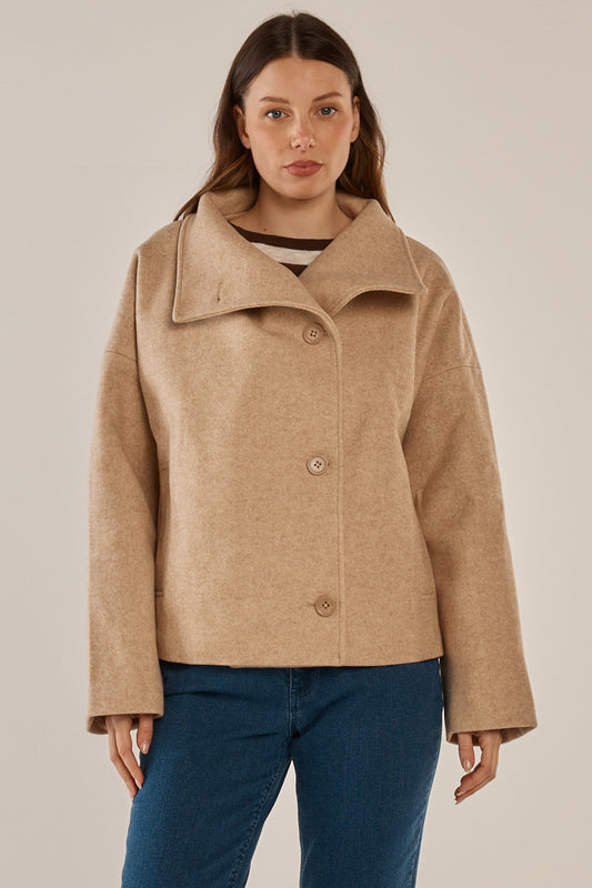 Betty Basics Prue Pea Coat - Cream