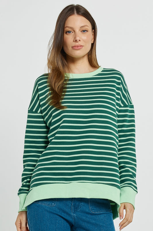 Betty Basics Tide Stripe Sweatshirt Cotton Blend