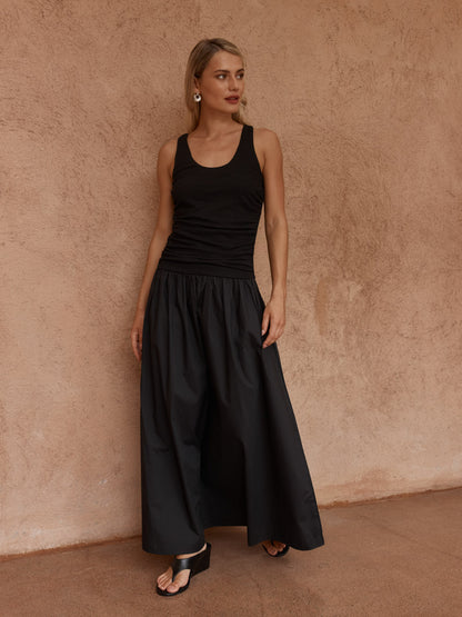 Sass Harris Ruched Dress - Black