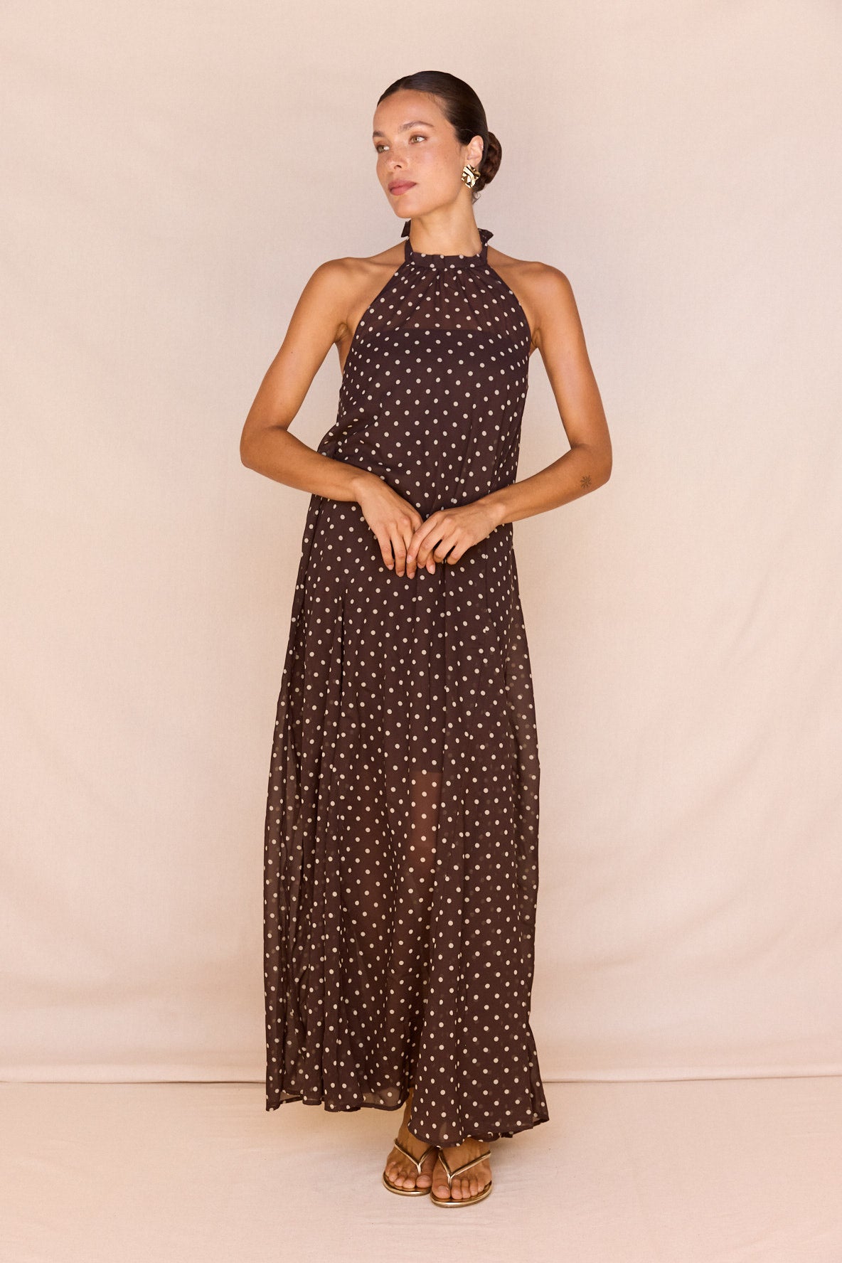 Sass Steph Halter Neck Dress - Polka Dot