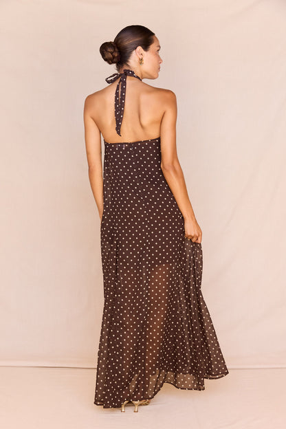 Sass Steph Halter Neck Dress - Polka Dot