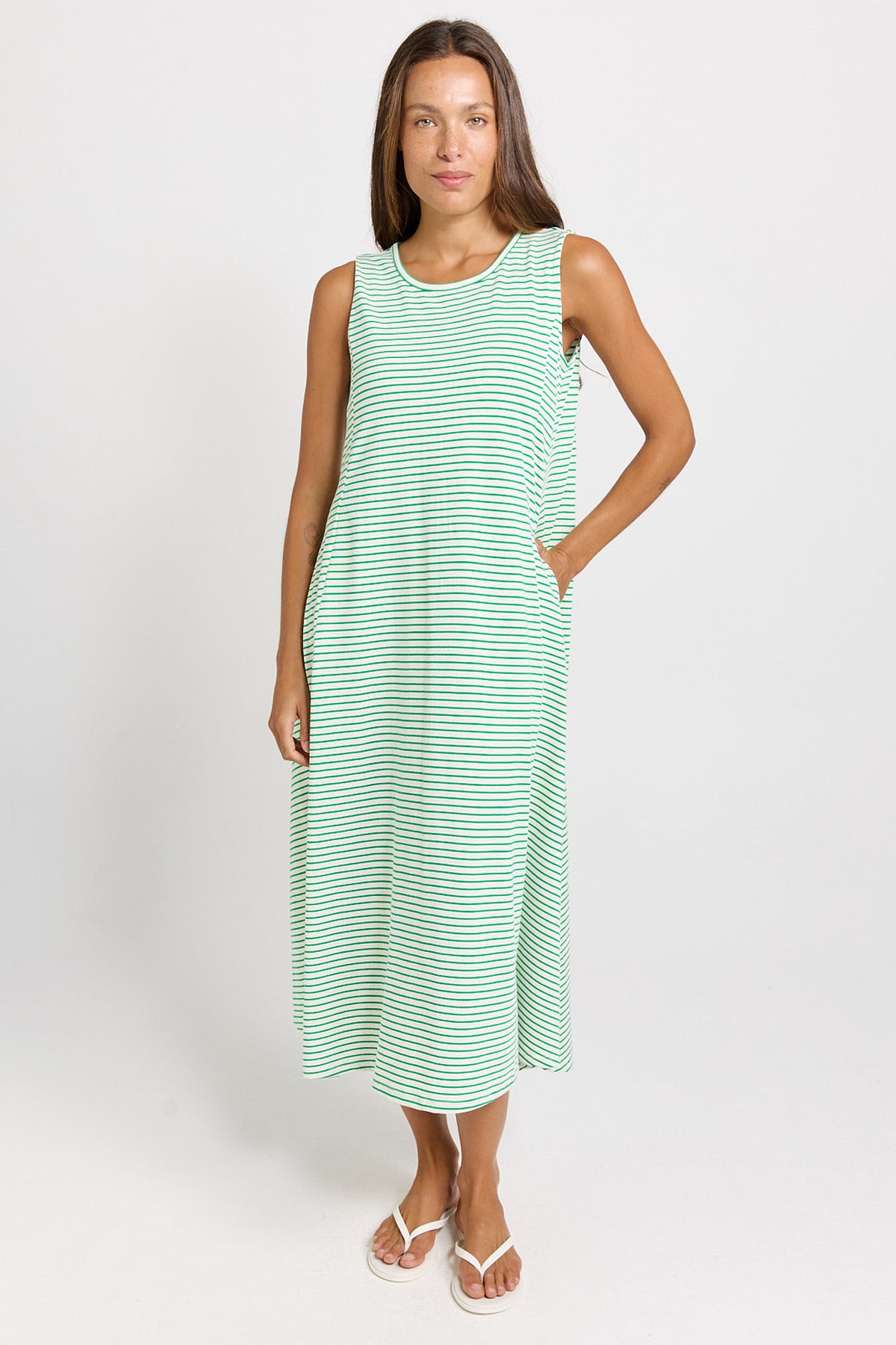 Betty Basics Sabrina Maxi Dress - Green Stripe