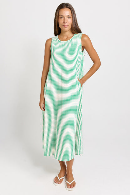 Betty Basics Sabrina Maxi Dress - Green Stripe