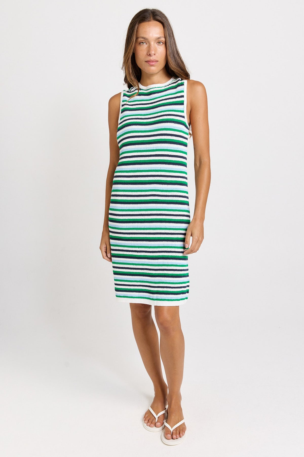 Betty Basics Mandy Tank Dress - Blue /Green Combo