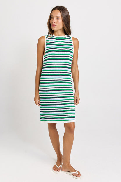 Betty Basics Mandy Tank Dress - Blue /Green Combo