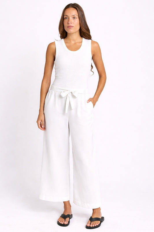 Betty Basics Bella Crop Pants - White