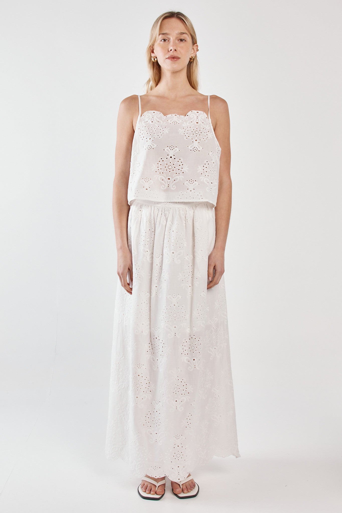 Sass Ani Frill Skirt White