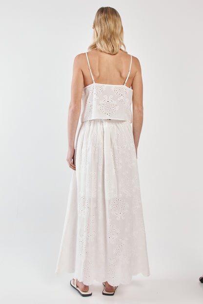 Sass Ani Frill Skirt White