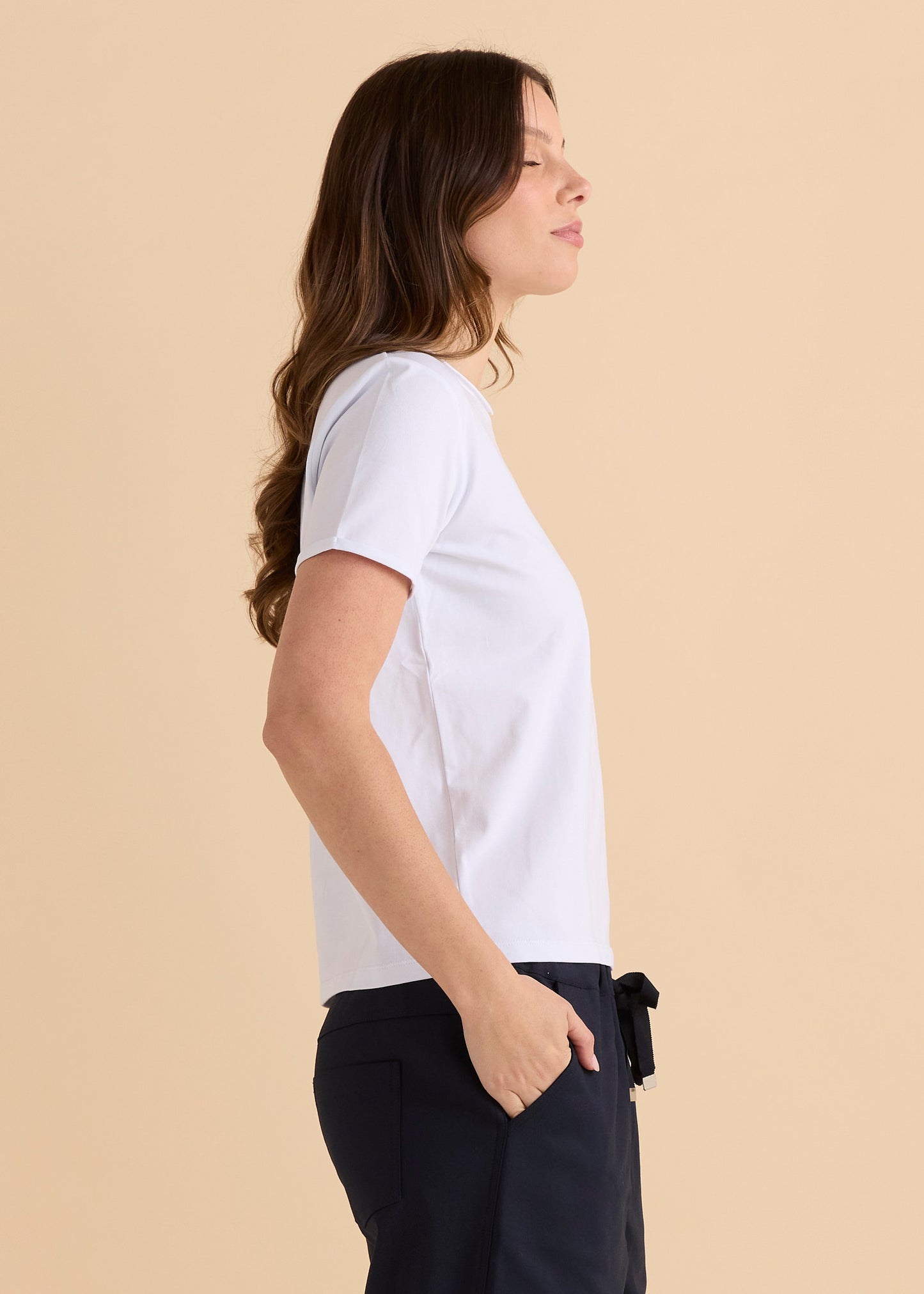 Betty Basics Slim Fit Cotton Tee - White