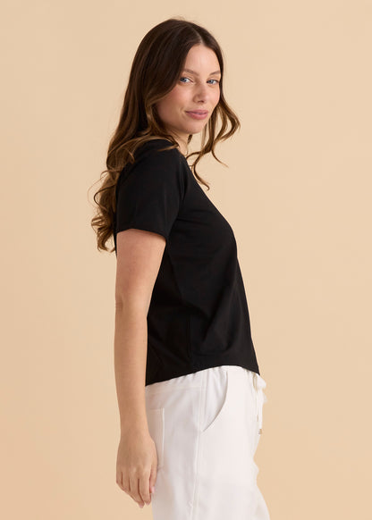 Betty Basics Slim Fit Cotton Tee - Black