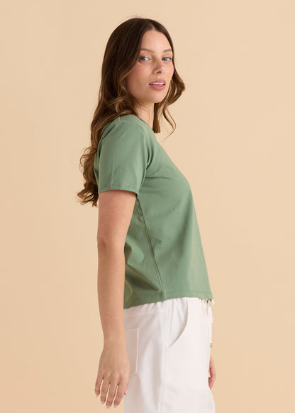 Betty Basics Slim Fit Cotton Tee - Green