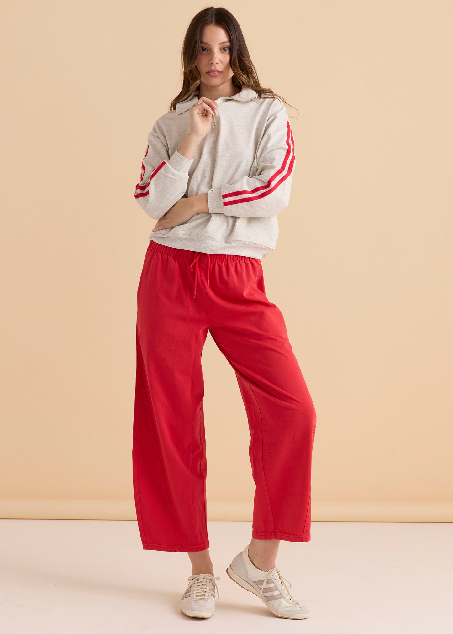 Betty Basics Rocco Quarter Zip Sweatshirt - Grey Marle