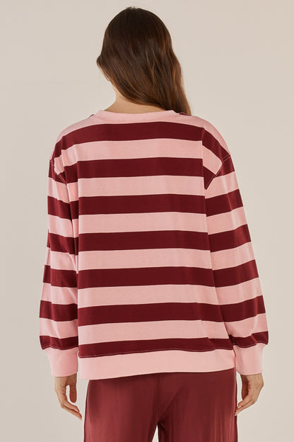 Betty Basics Stazie Sweatshirt - Pink/Red Stripe