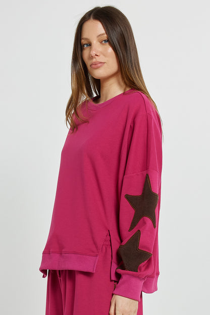 Women's Oversized Sweatshirt - Bright Pink | Betty Basics