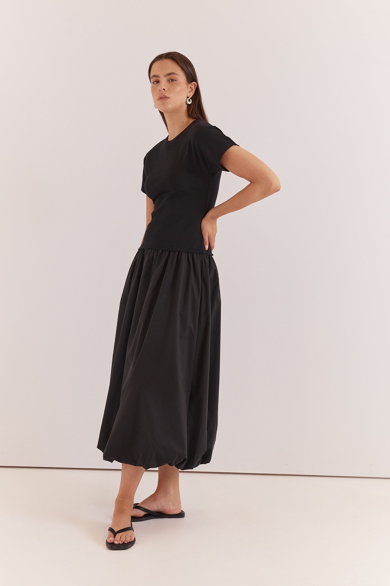 Sass Lilani Bubble Hem Dress - Black