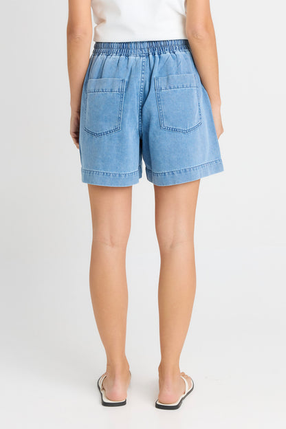 Betty Basics Quinn Cotton Shorts - Blue Medium