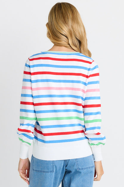 Betty Basics Indie Knit Sweater - Sorbet Stripe