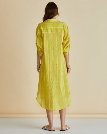 Yellow/Pink Stripe Betty Basics Hayman Shirt Dress