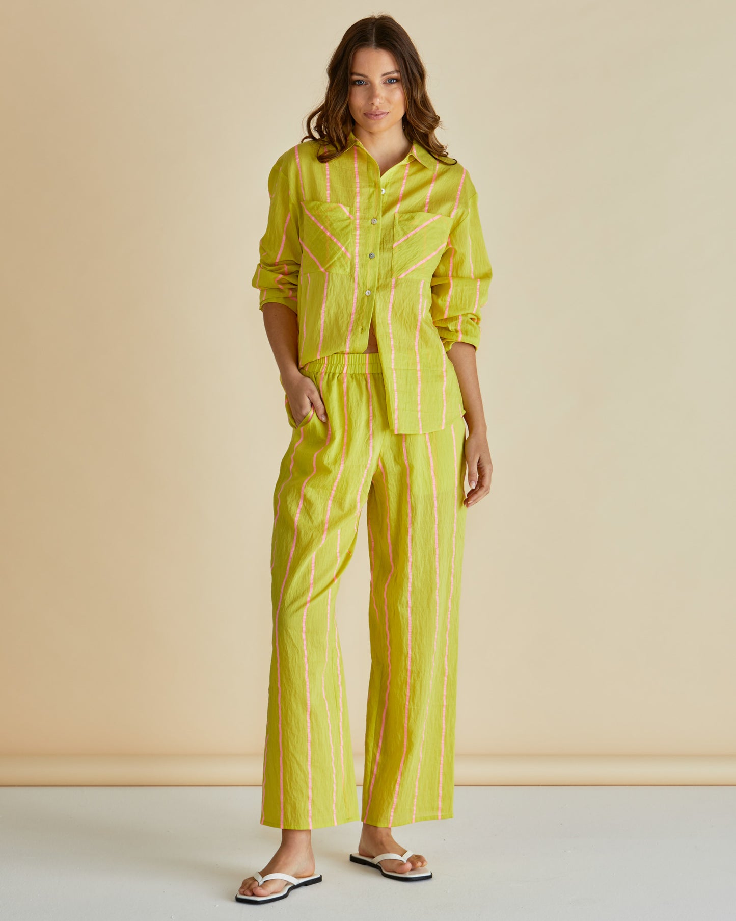 Betty Basics Hayman Pant - Yellow/Pink Stripe