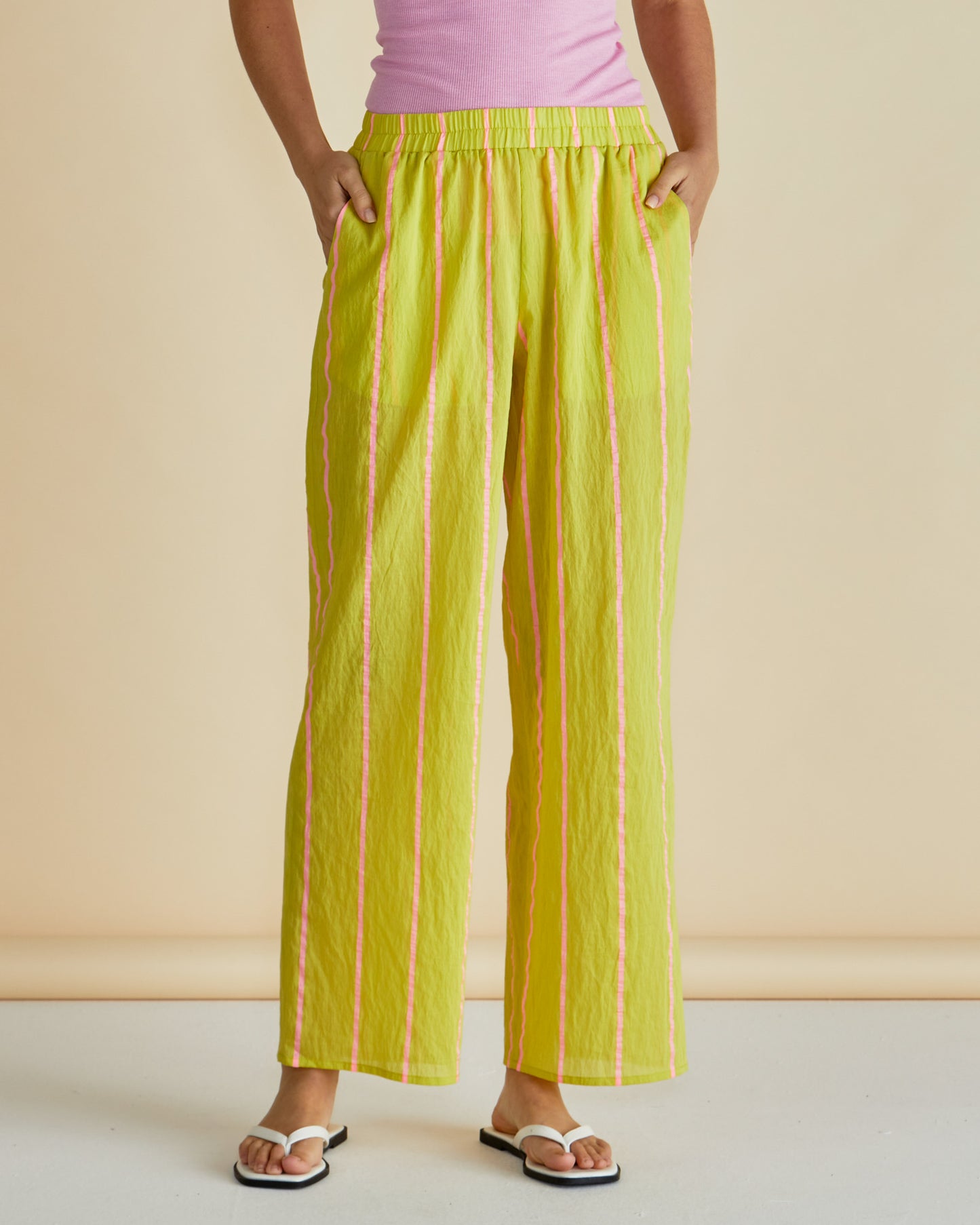 Betty Basics Hayman Pant - Yellow/Pink Stripe