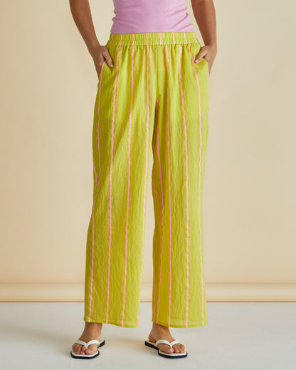 Betty Basics Hayman Pant - Yellow/Pink Stripe