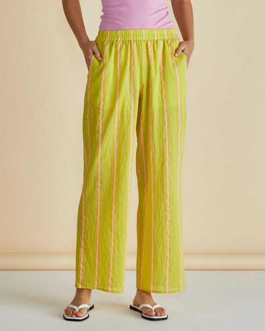 Betty Basics Hayman Pant - Yellow/Pink Stripe