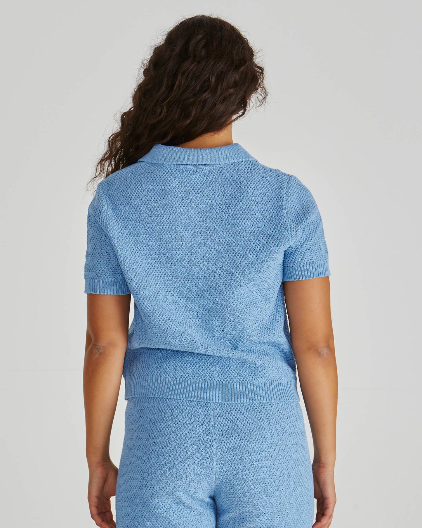 Sass Abbie Knit Polo Blue