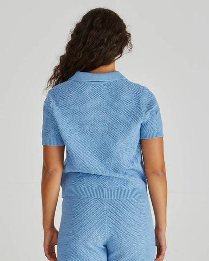 Sass Abbie Knit Polo Blue