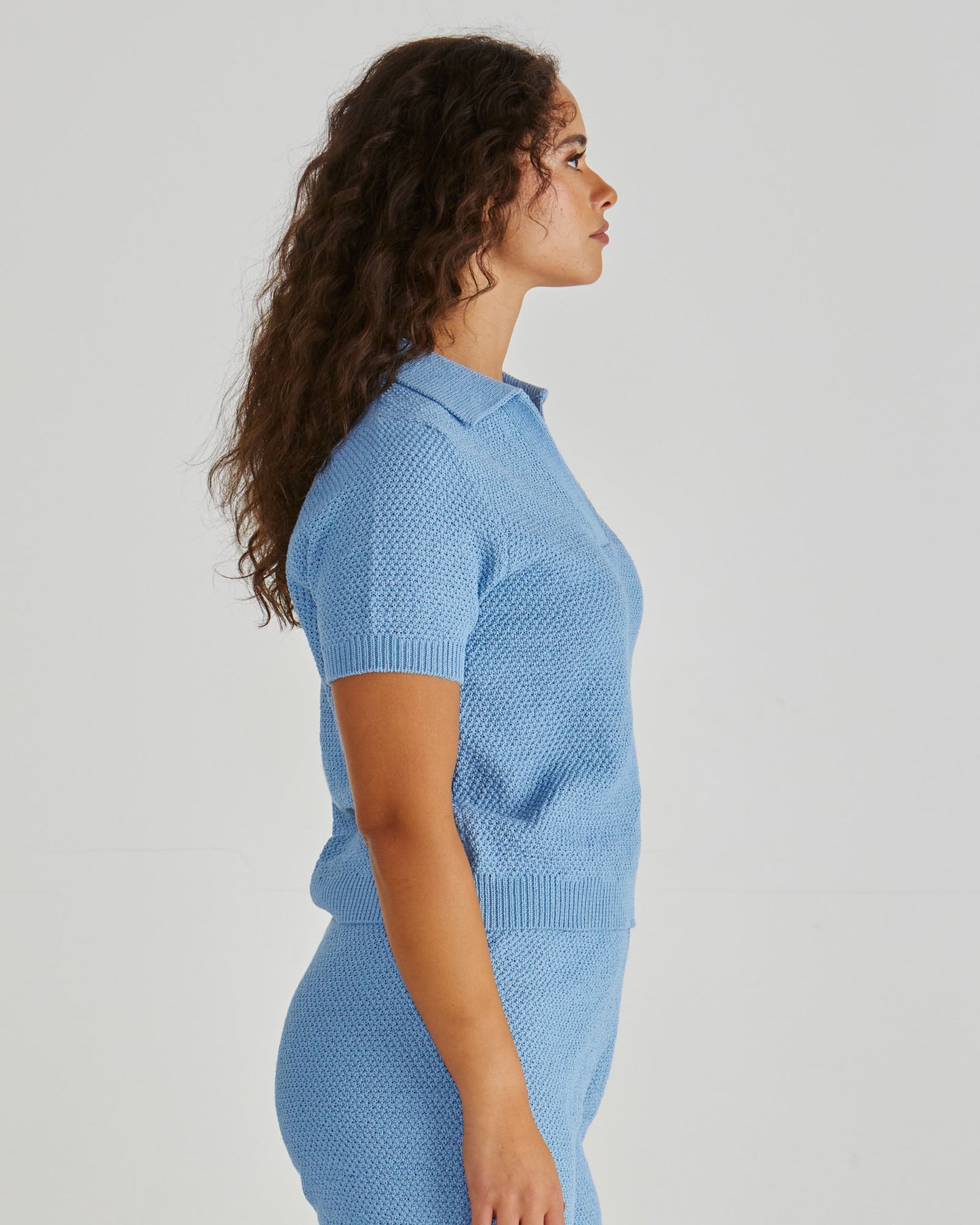Sass Abbie Knit Polo Blue