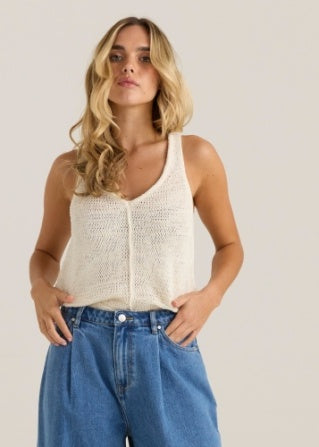 Sass Penn Knit Top - Cream