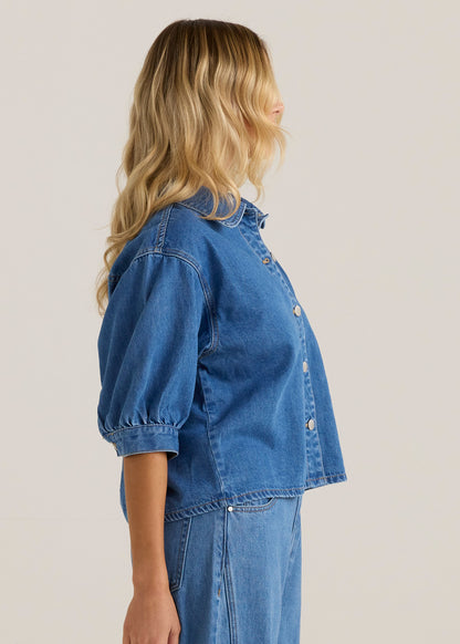 Sass Perri Denim Blouse - Classic Blue Wash