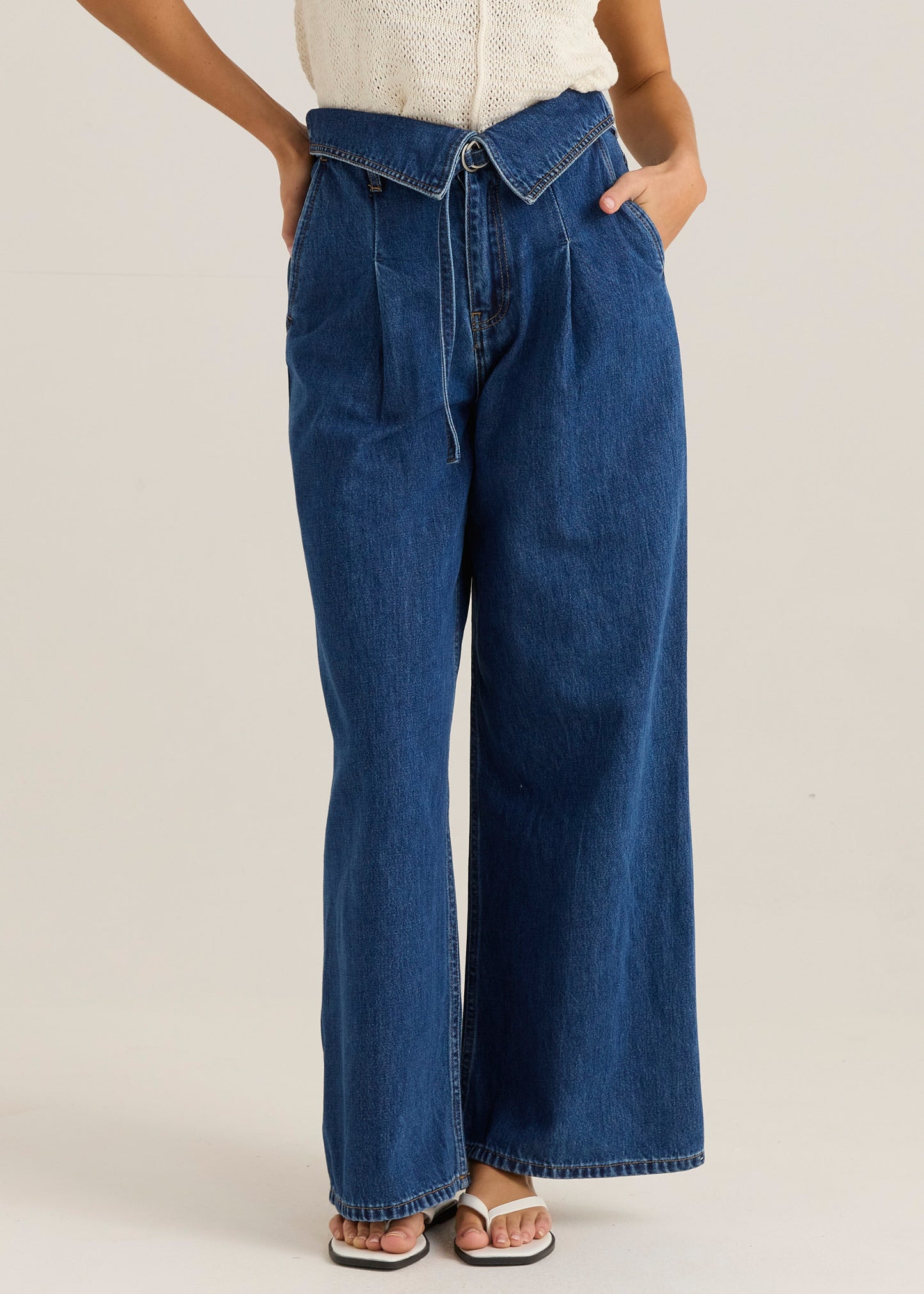 Sass Alissa Foldover Jean - Royal Blue Wash