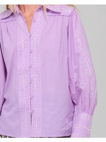 Boom Shankar Yuna Shirt Embroidered - Purple