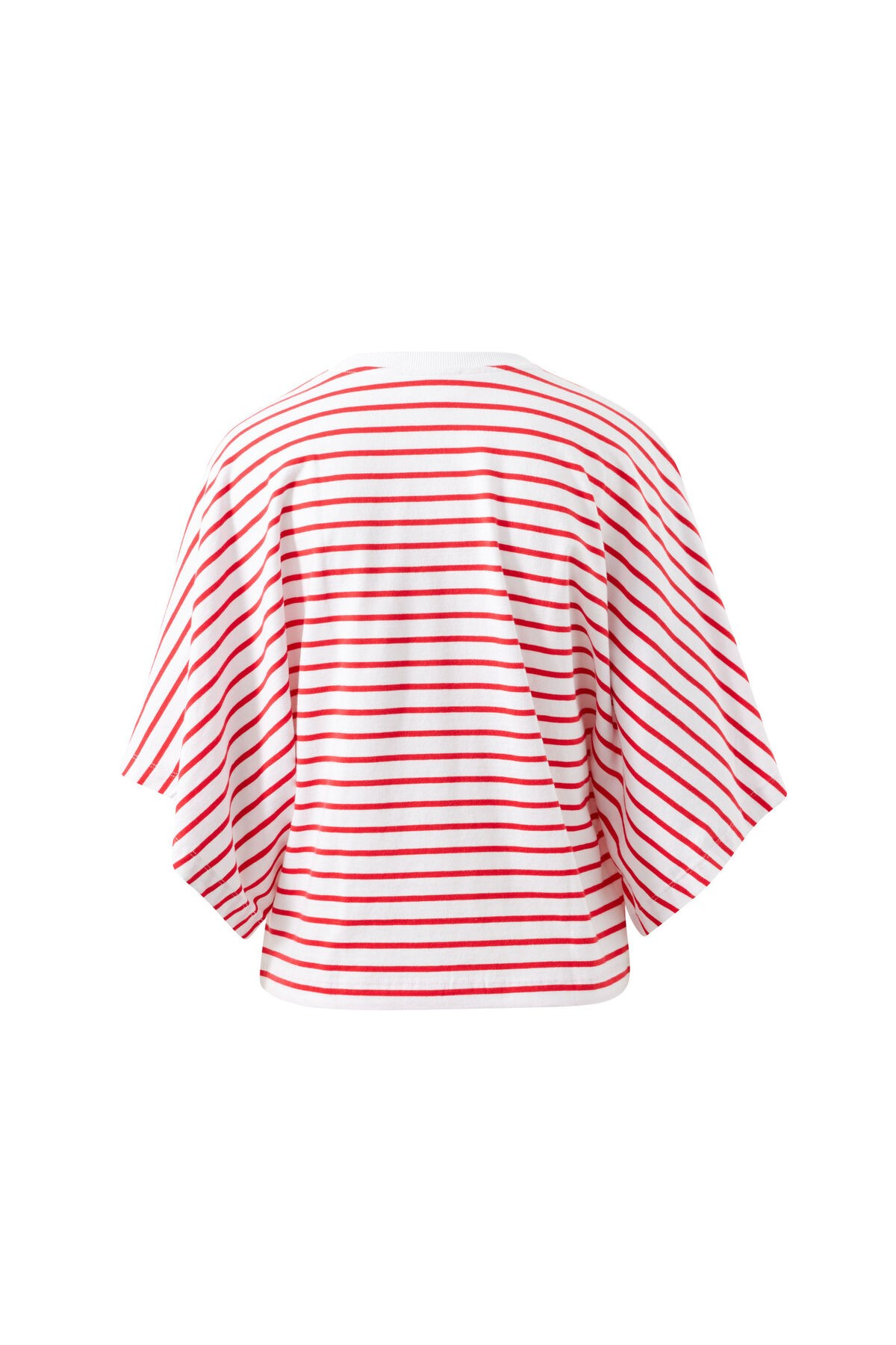 Ceres Life Lucy Relaxed Sleeve Tee - White/ Heritage Red Stripe