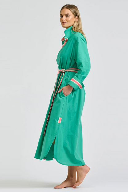 Shirty Pia Longline Shirtdress - Marine Green