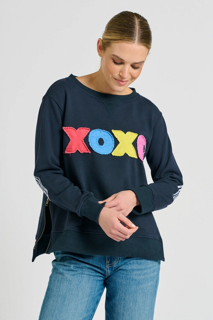 Shirty x EST Classic Zipside XOXO Sweatshirt - Navy Combo