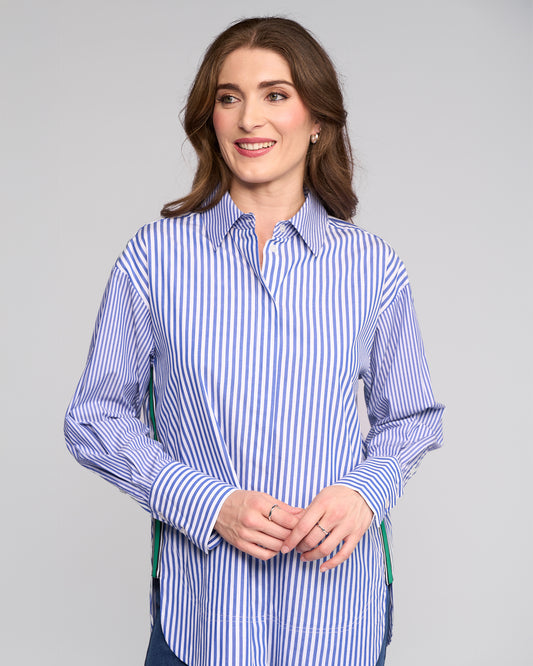 Vassalli Chart Shirt Blue Stripe
